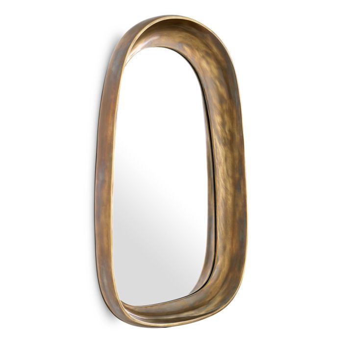 Lucerne Oval Mirror in vintage brass finish