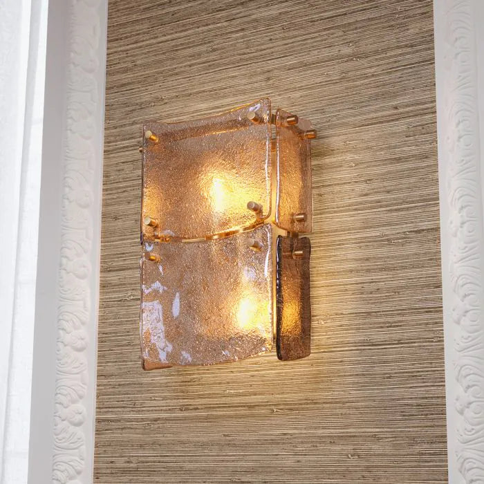 Cassis Fused Glass Wall Sconce, detail