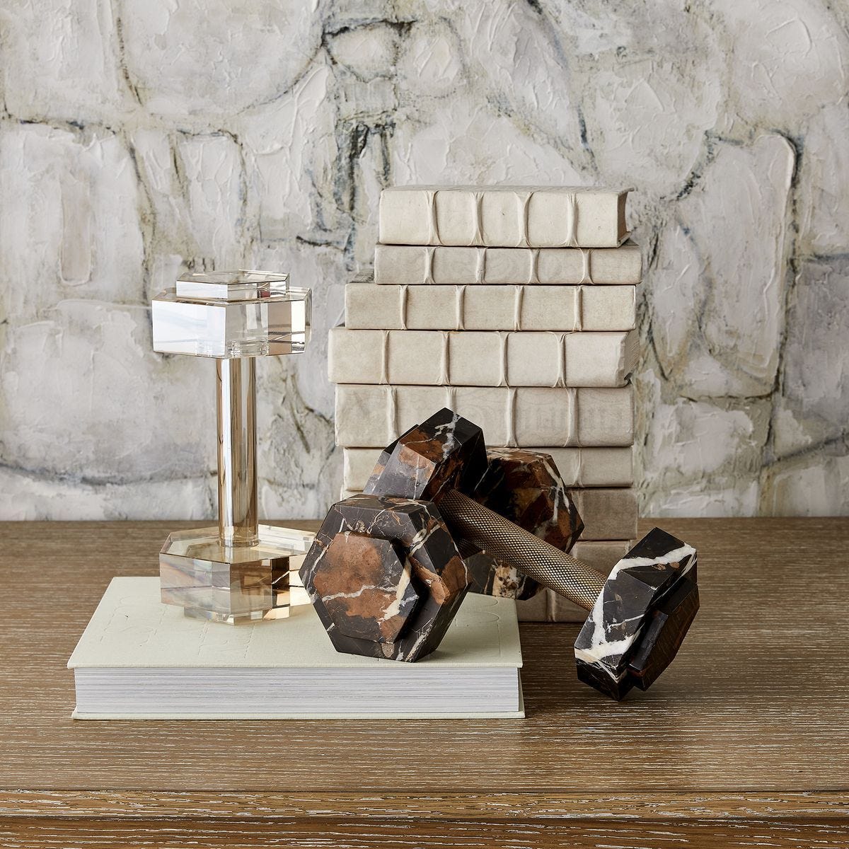Asher Marble Dumbbell Sculpture — by Rachel Blindauer