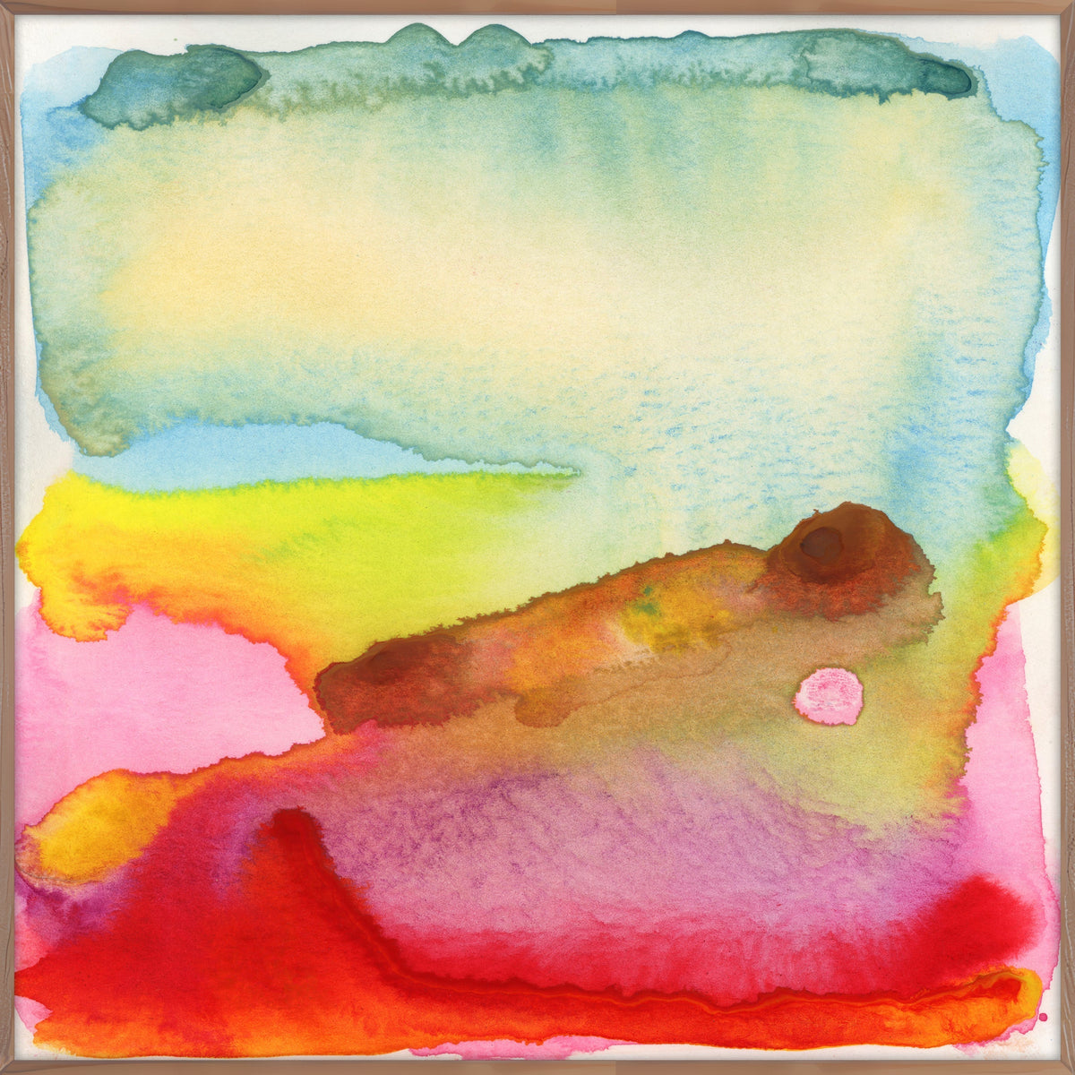 Petal Horizon abstract painting, framed