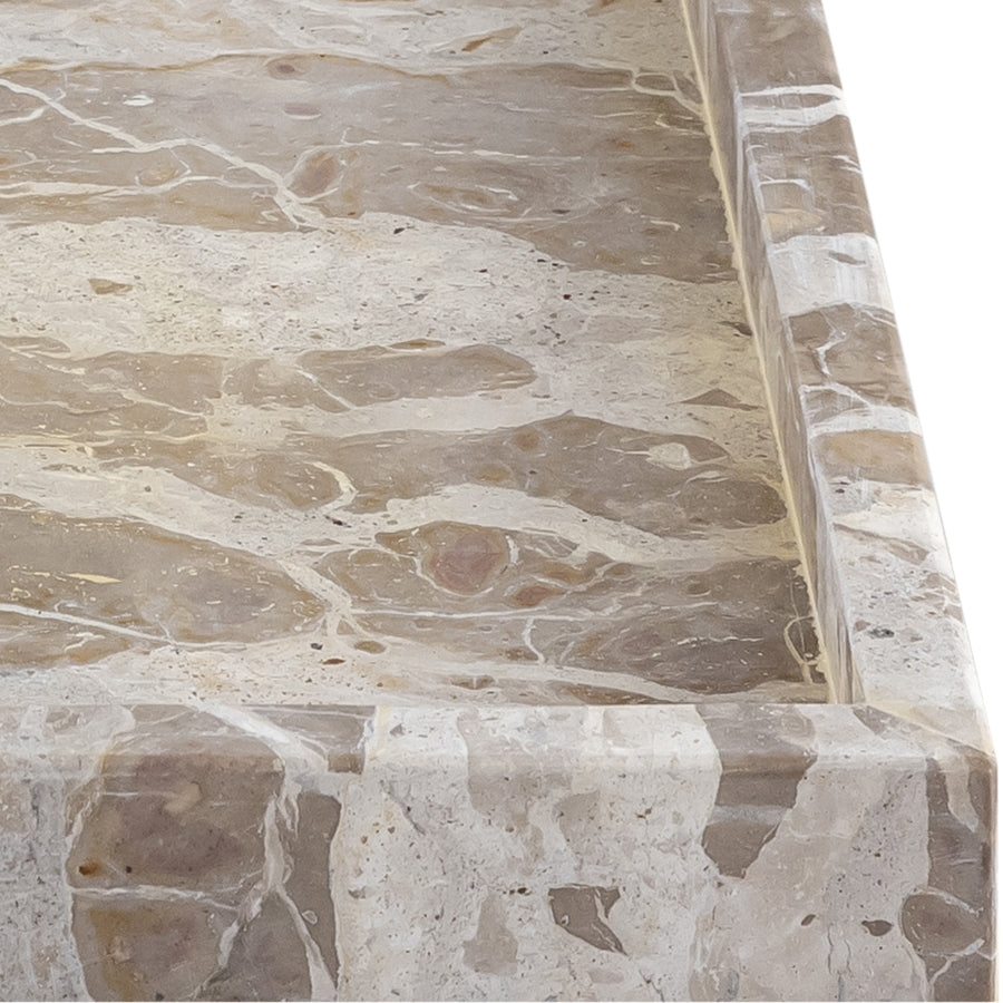 Marble tray with beige and cream veins