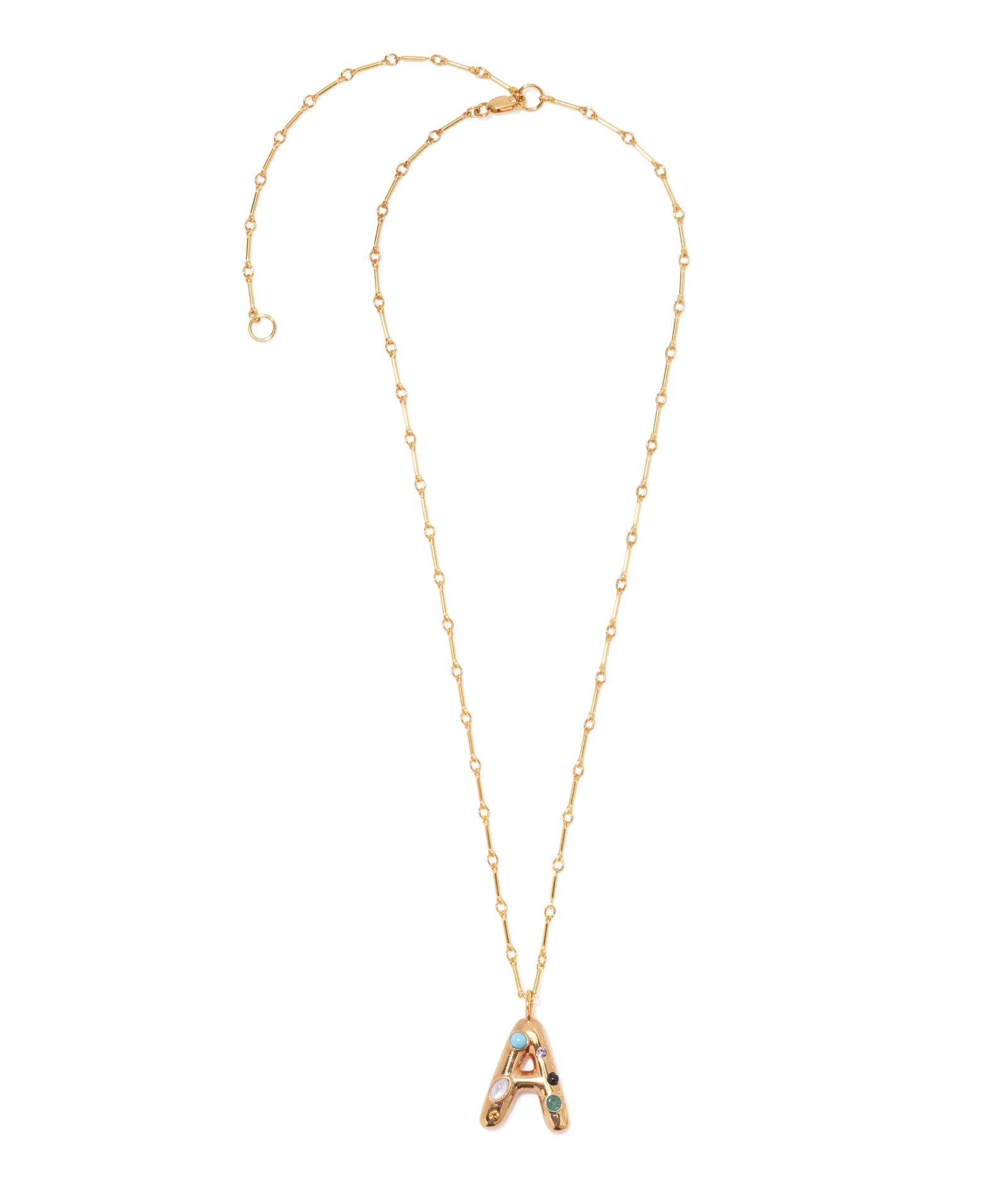 Confetti Letter Necklace – Beaded Initial Jewelry with Pearls – Rachel Blindauer