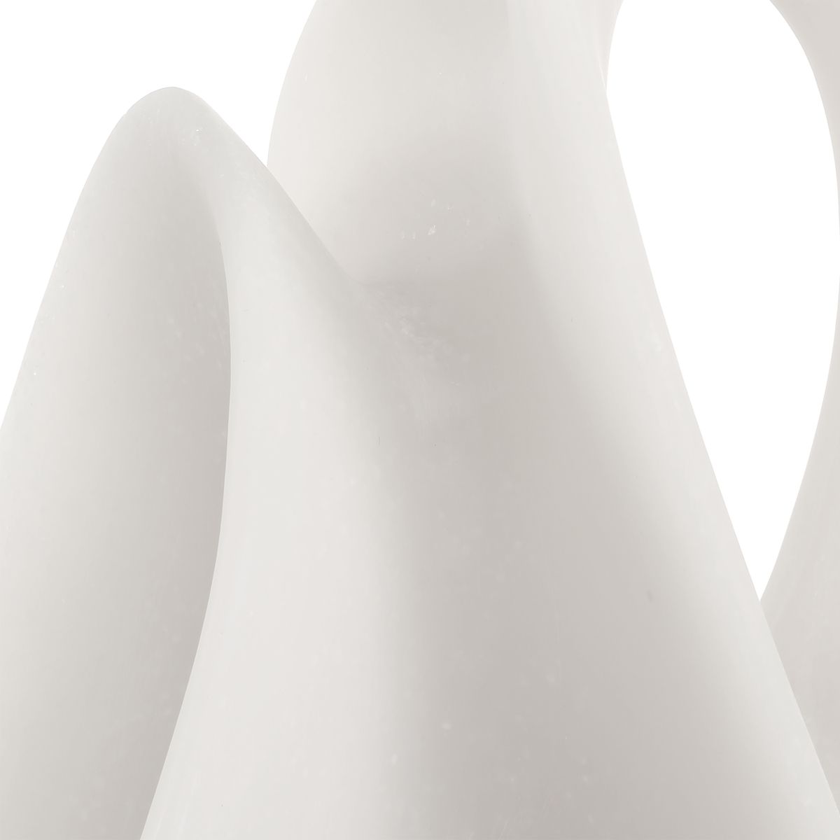 Set of two white matte sculptural decor pieces with curved, hollowed shapes inspired by Thassos marble – Contour Forms by Rachel Blindauer