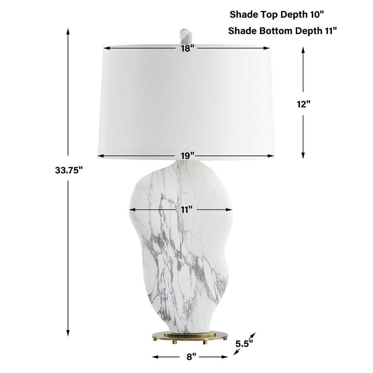 Contour Marble Table Lamp base detail