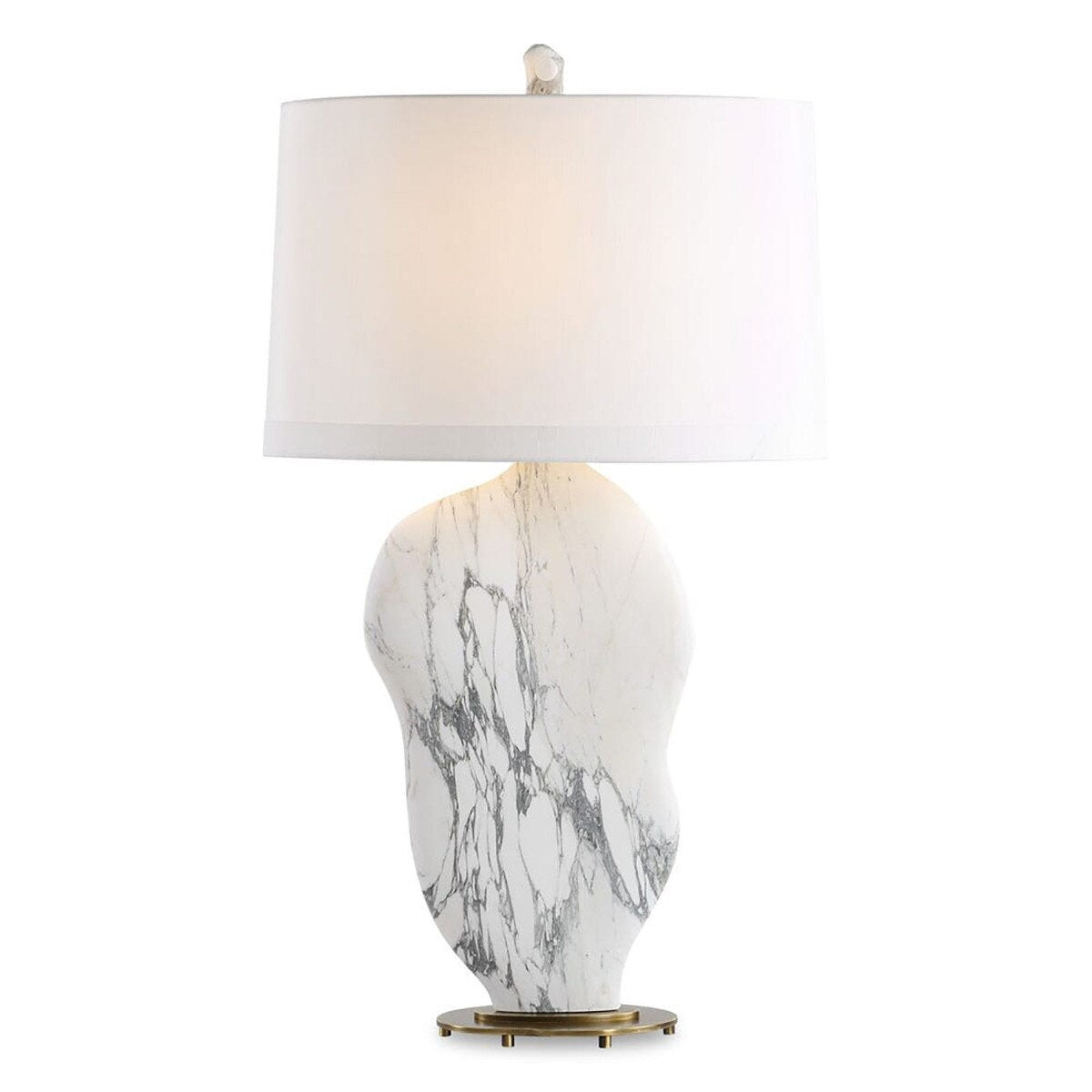 Contour Marble Table Lamp with sculptural Arabescato marble base