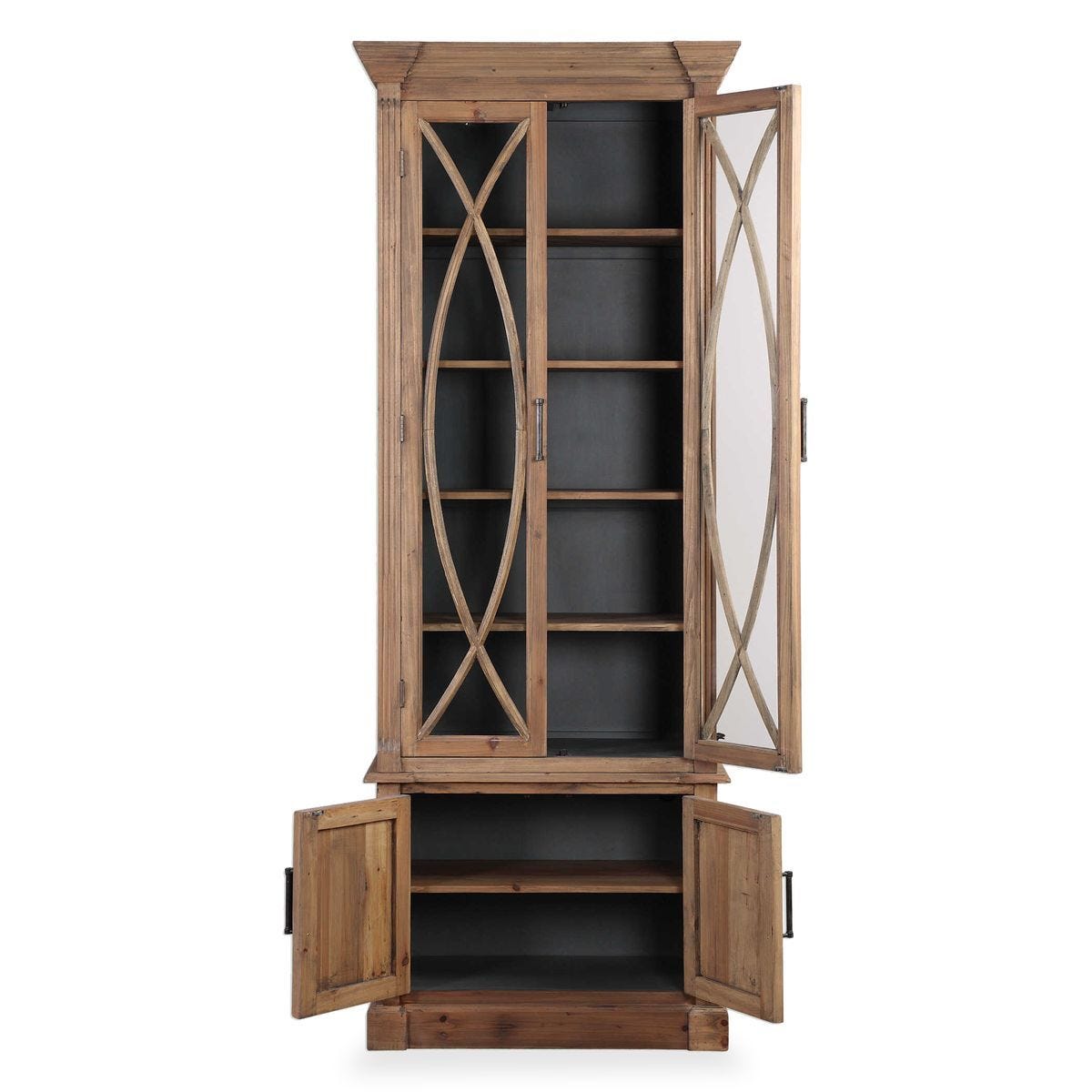 Ellery Weathered Oak Display Cabinet — by Rachel Blindauer