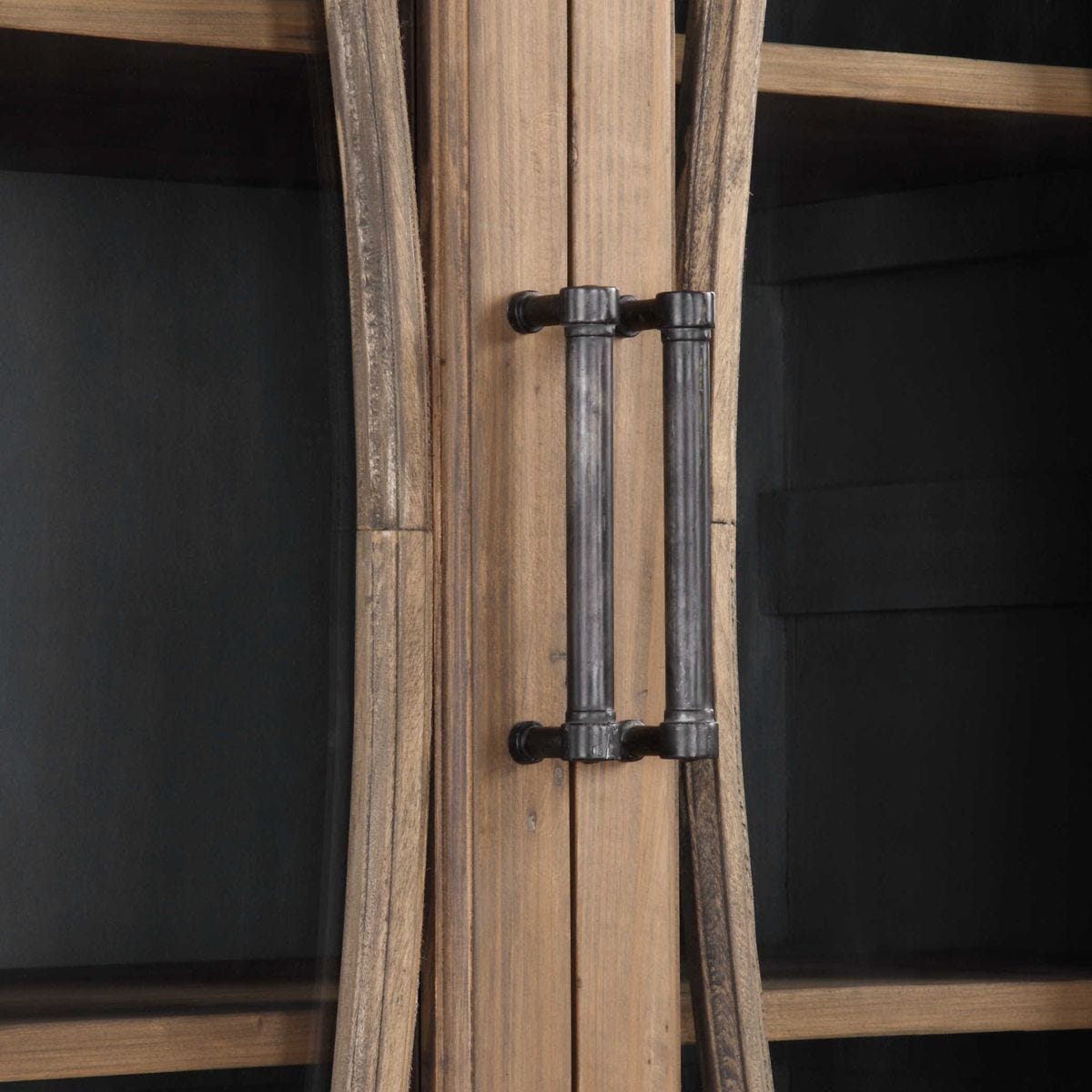 Ellery Weathered Oak Display Cabinet — by Rachel Blindauer
