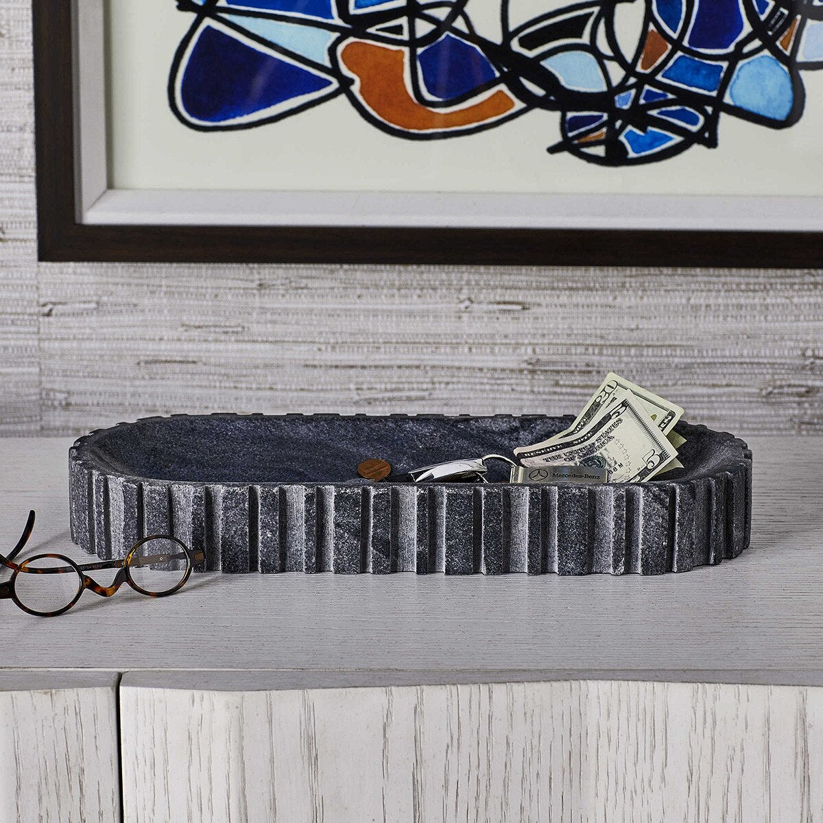 Ellipse Marble Bowl scale view