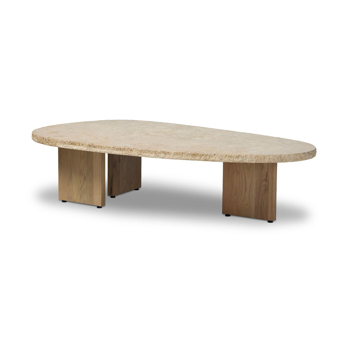 Anchor Coffee Table — Travertine & Oak