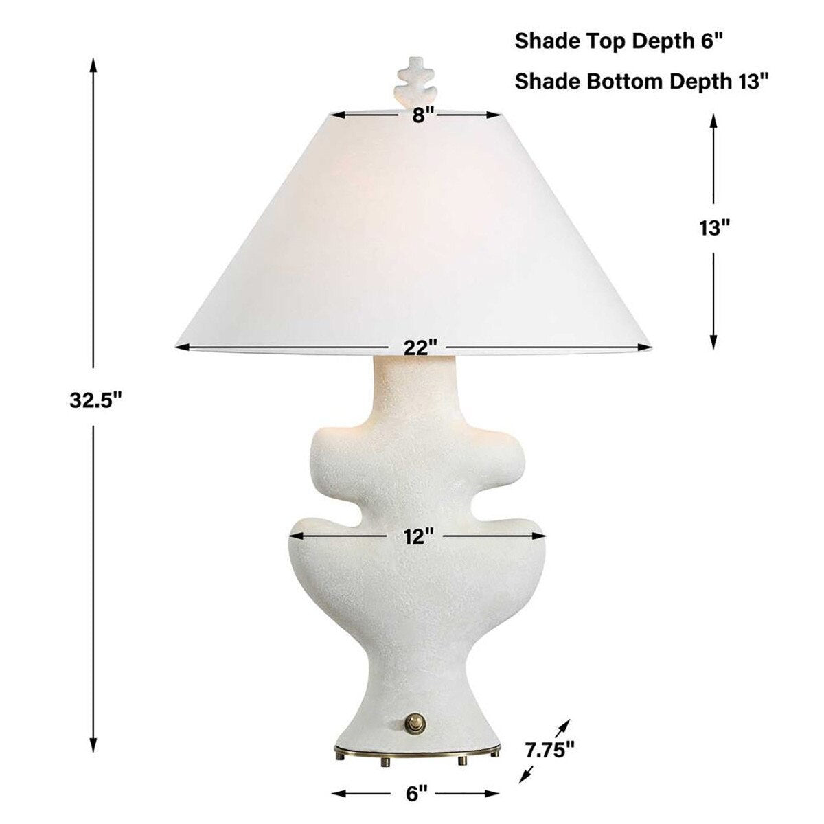 Foliate Plaster Table Lamp base detail