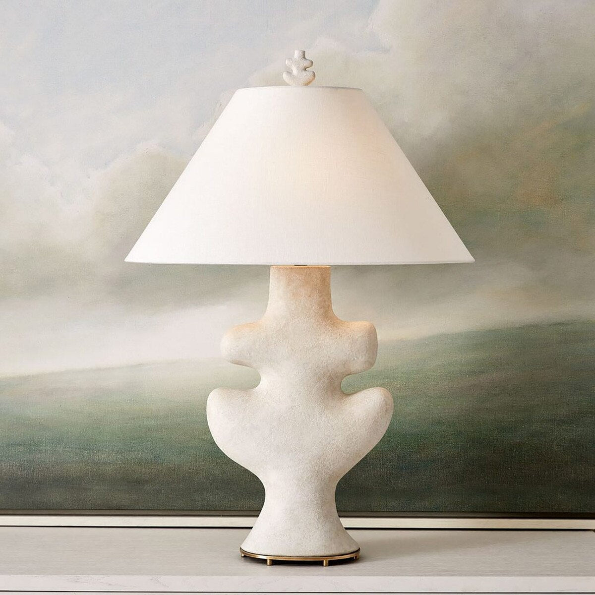 Foliate Plaster Table Lamp scale view