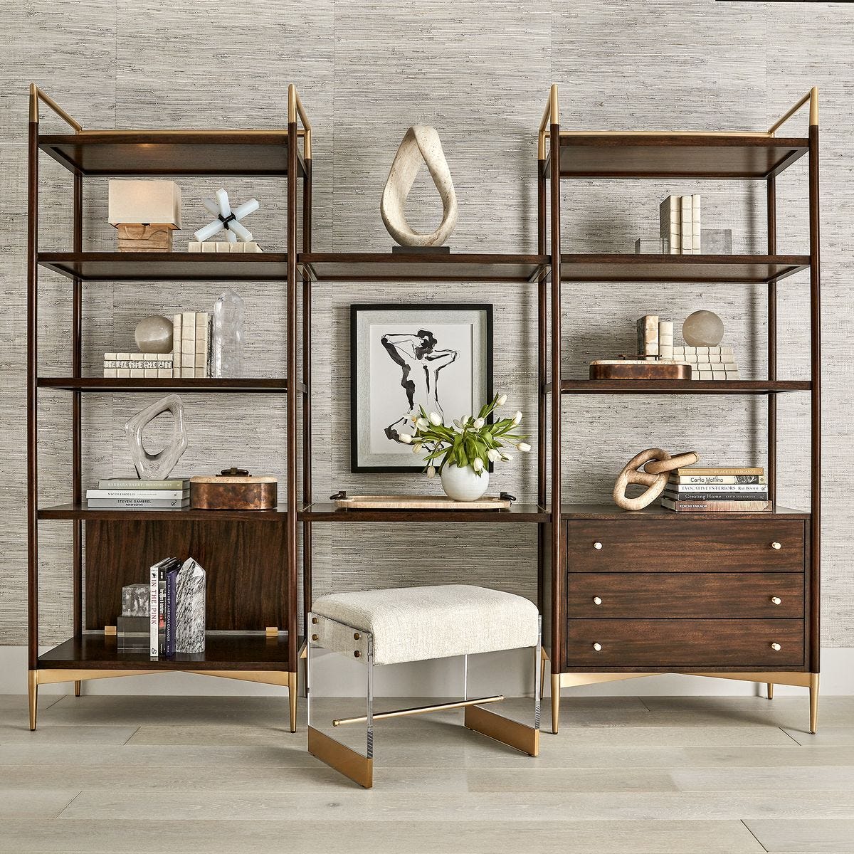 Hartwell Walnut Étagère — by Rachel Blindauer