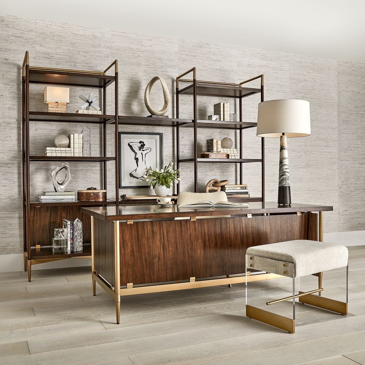 Hartwell Walnut Étagère — by Rachel Blindauer