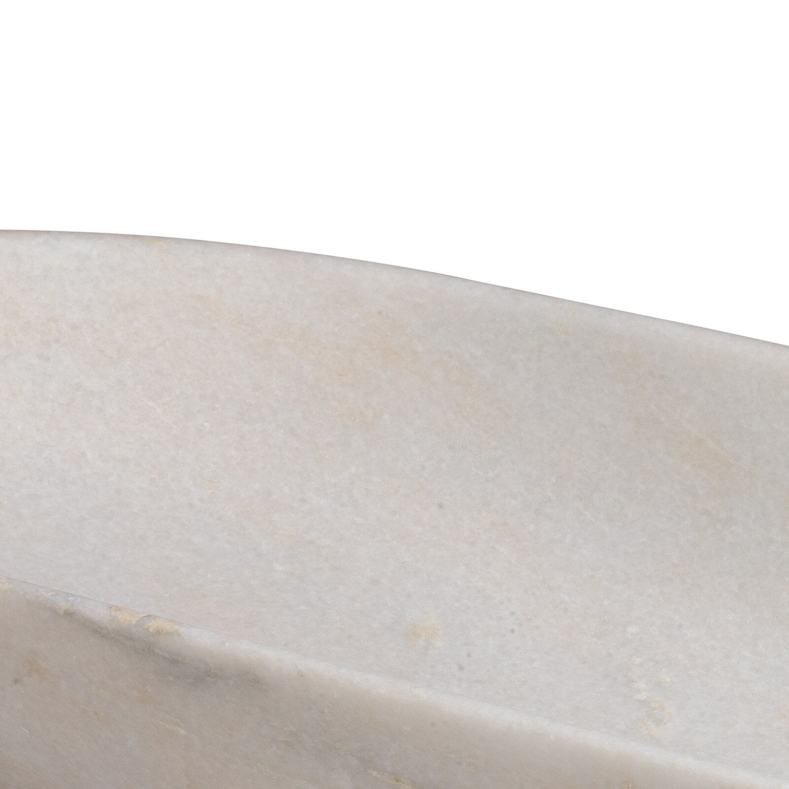 Jamie Young Long Oval Marble Bowl White side profile