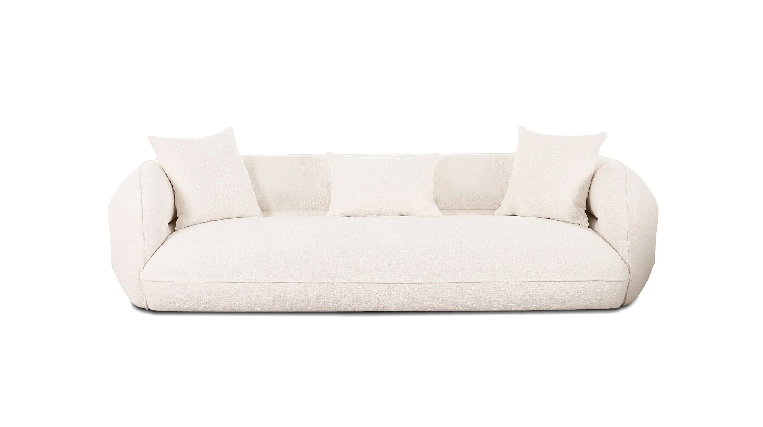 Laurent Textured Velvet Sofa in White