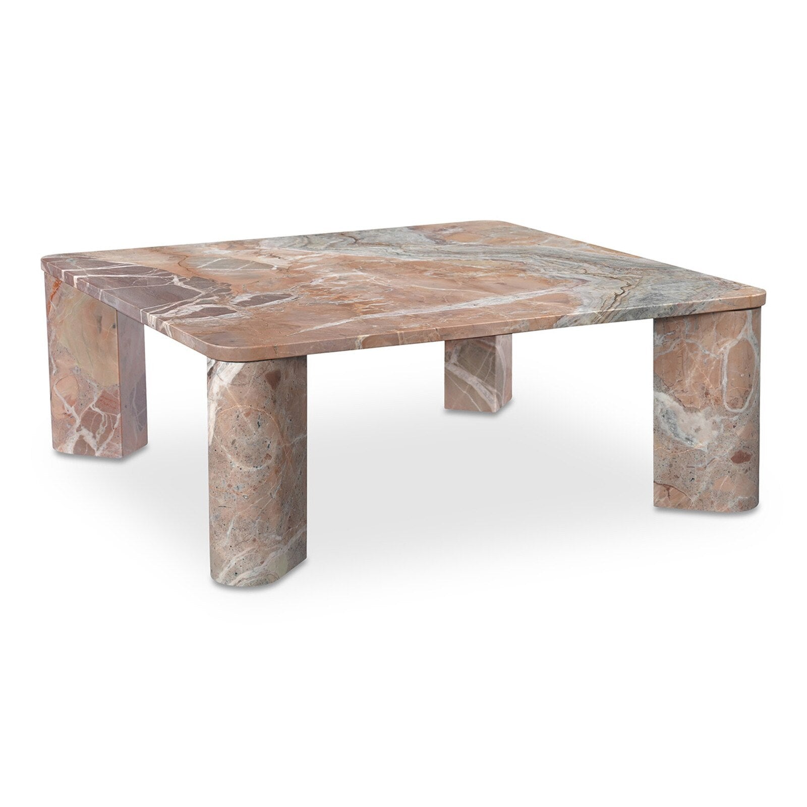 Moe's Home Collection Segment Coffee Table - Orange Levante Marble