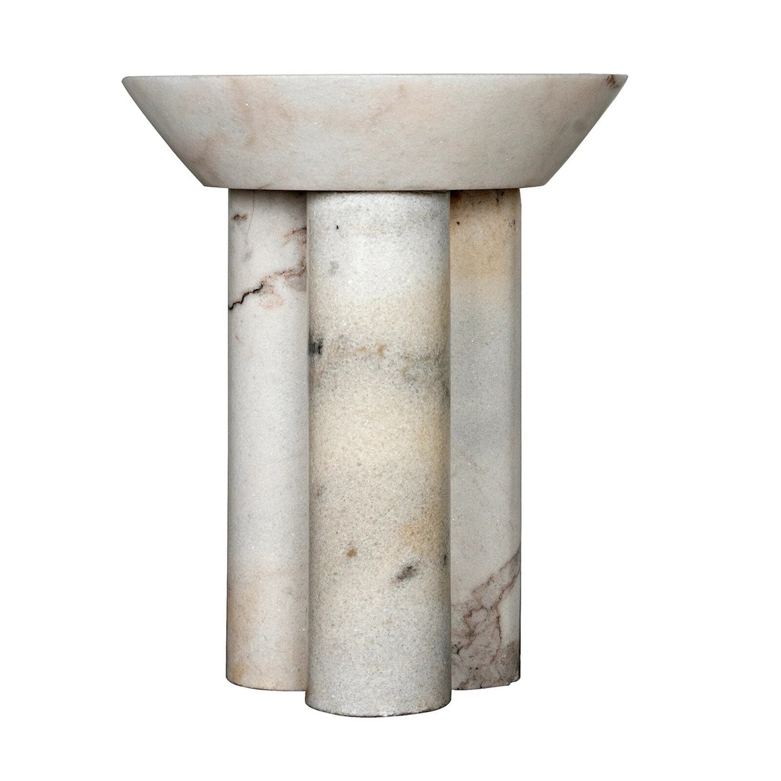 Noir 18" Nox Marble Side Table - White