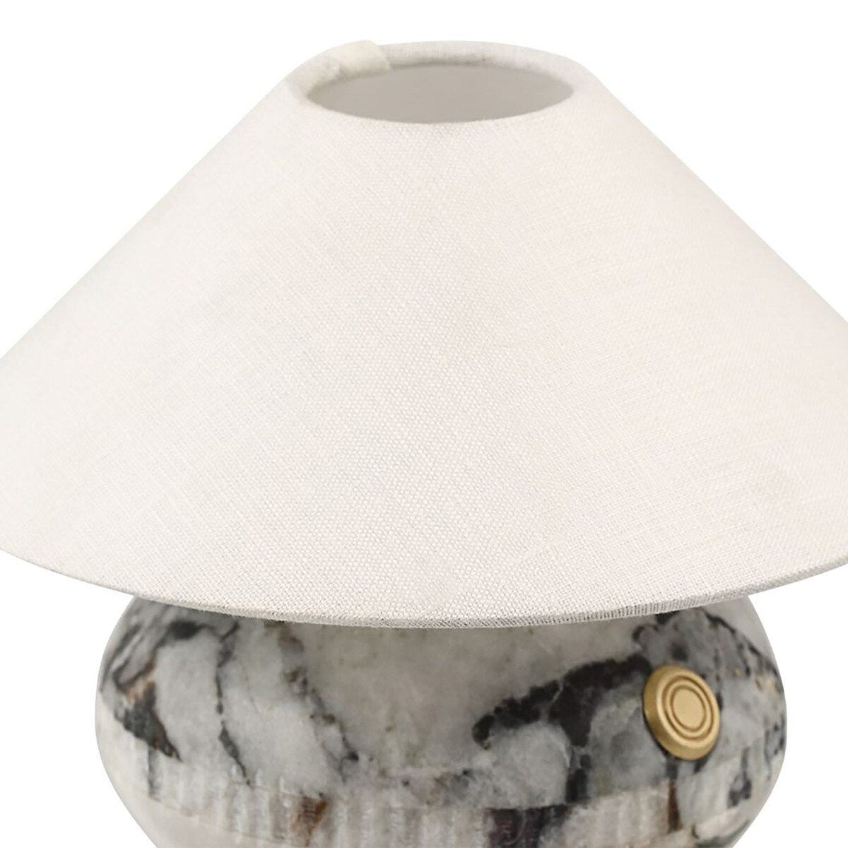 Nomad Marble Table Lamp lit glow view
