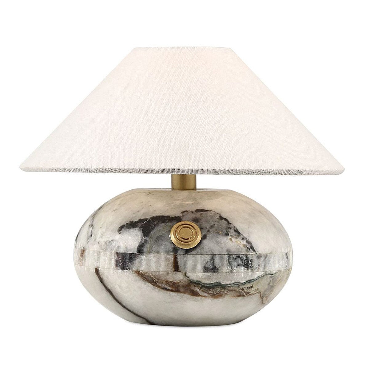 Nomad Marble Table Lamp with white chocolate marble base
