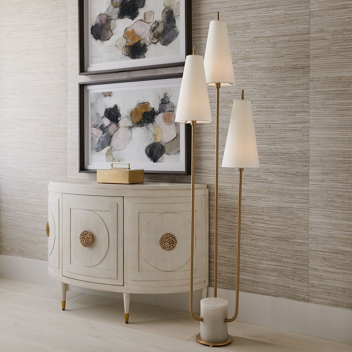 Odette Marble Candelabra Floor Lamp — by Rachel Blindauer