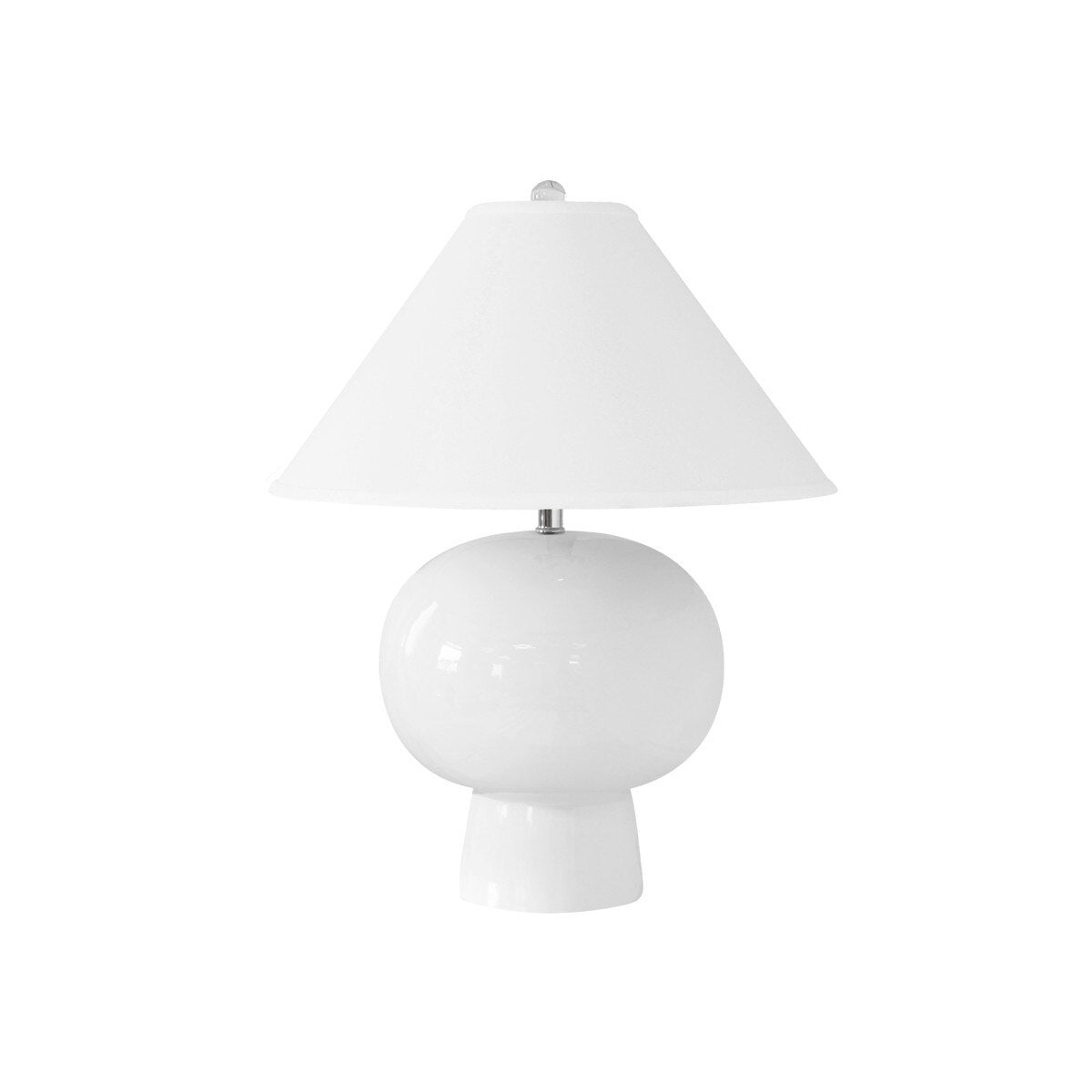 Orbis Ceramic Table Lamp with white linen coolie shade