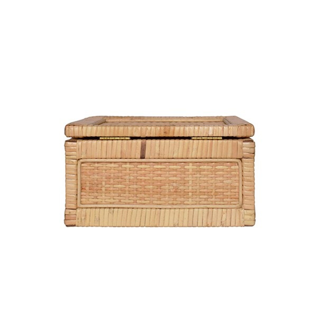 Reed Rattan Box small brass foot detail