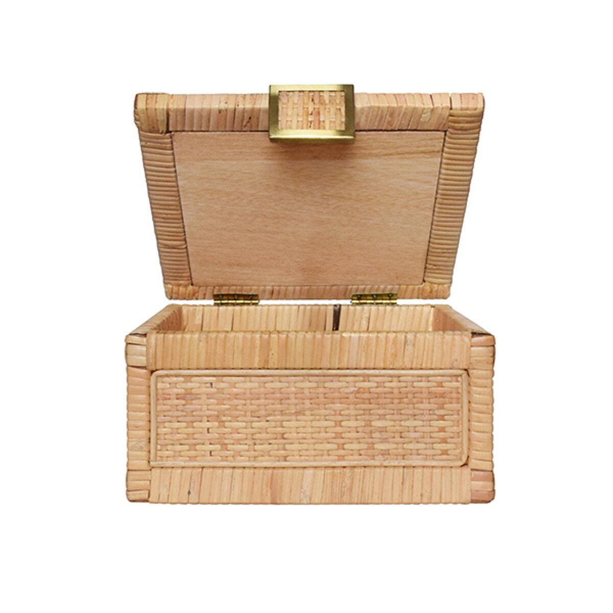Reed Rattan Box small lid open