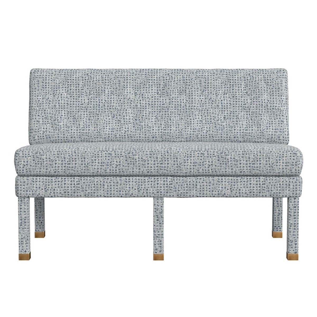 Rosalind Tufted Banquette in Blue Dot, 52 inch — by Rachel Blindauer