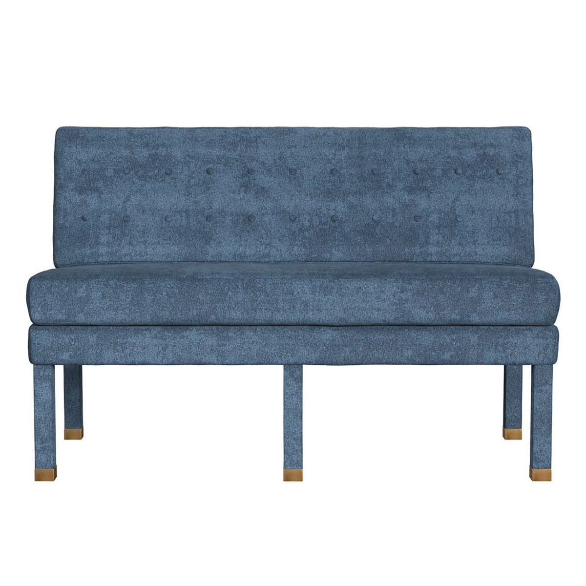 Rosalind Tufted Banquette in Navy Velvet, 52 inch — by Rachel Blindauer