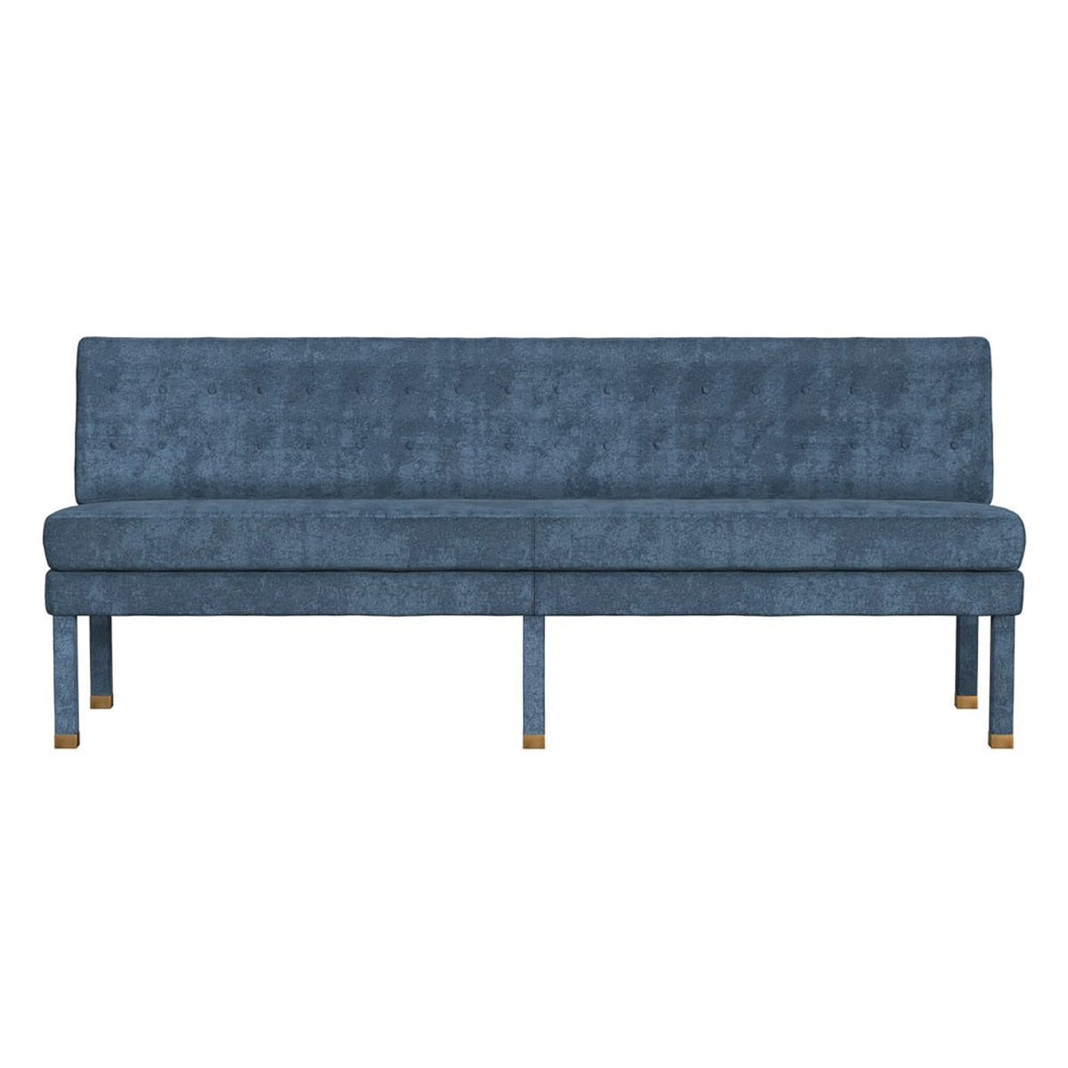 Rosalind Tufted Banquette in Navy Velvet, 84 inch — by Rachel Blindauer