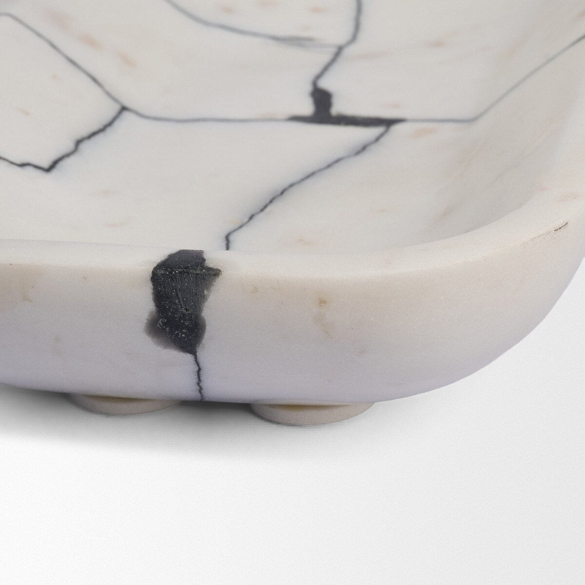 Serene White Marble Bowl rectangular scale view