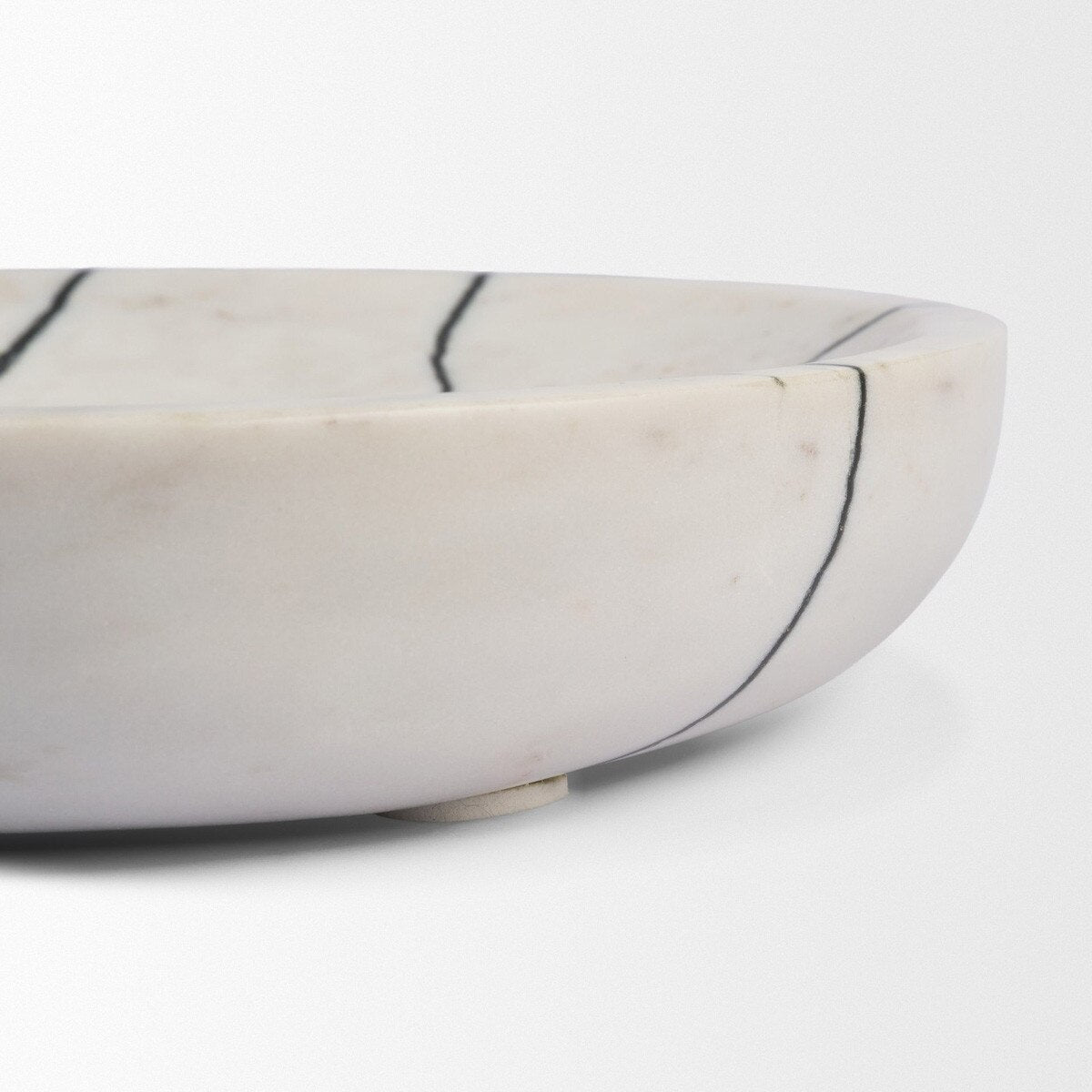 Serene White Marble Bowl round scale view