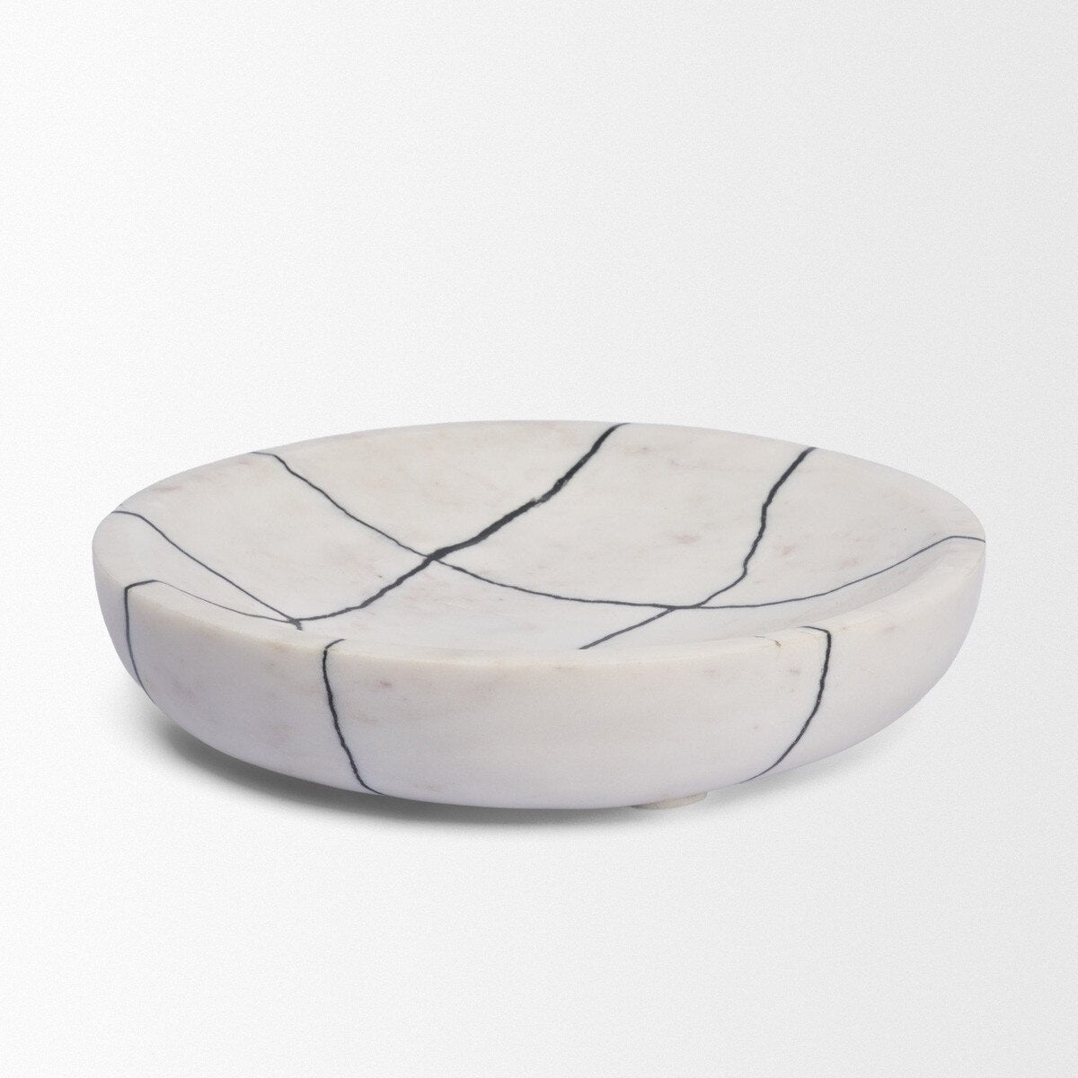Serene White Marble Bowl round top view