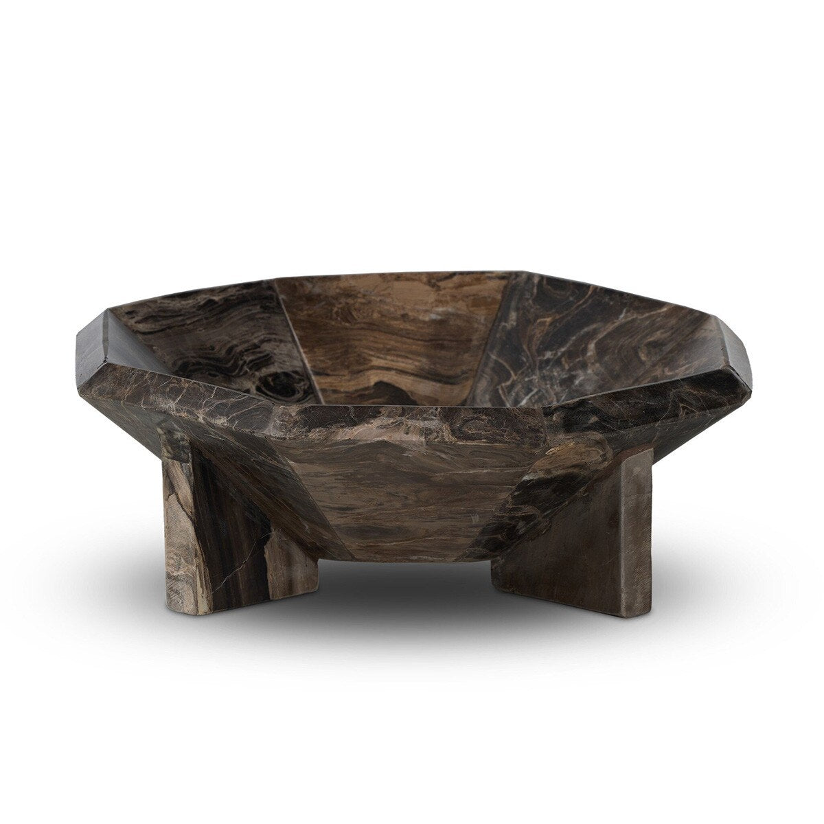 Strata Marble Bowl faceted surface detail