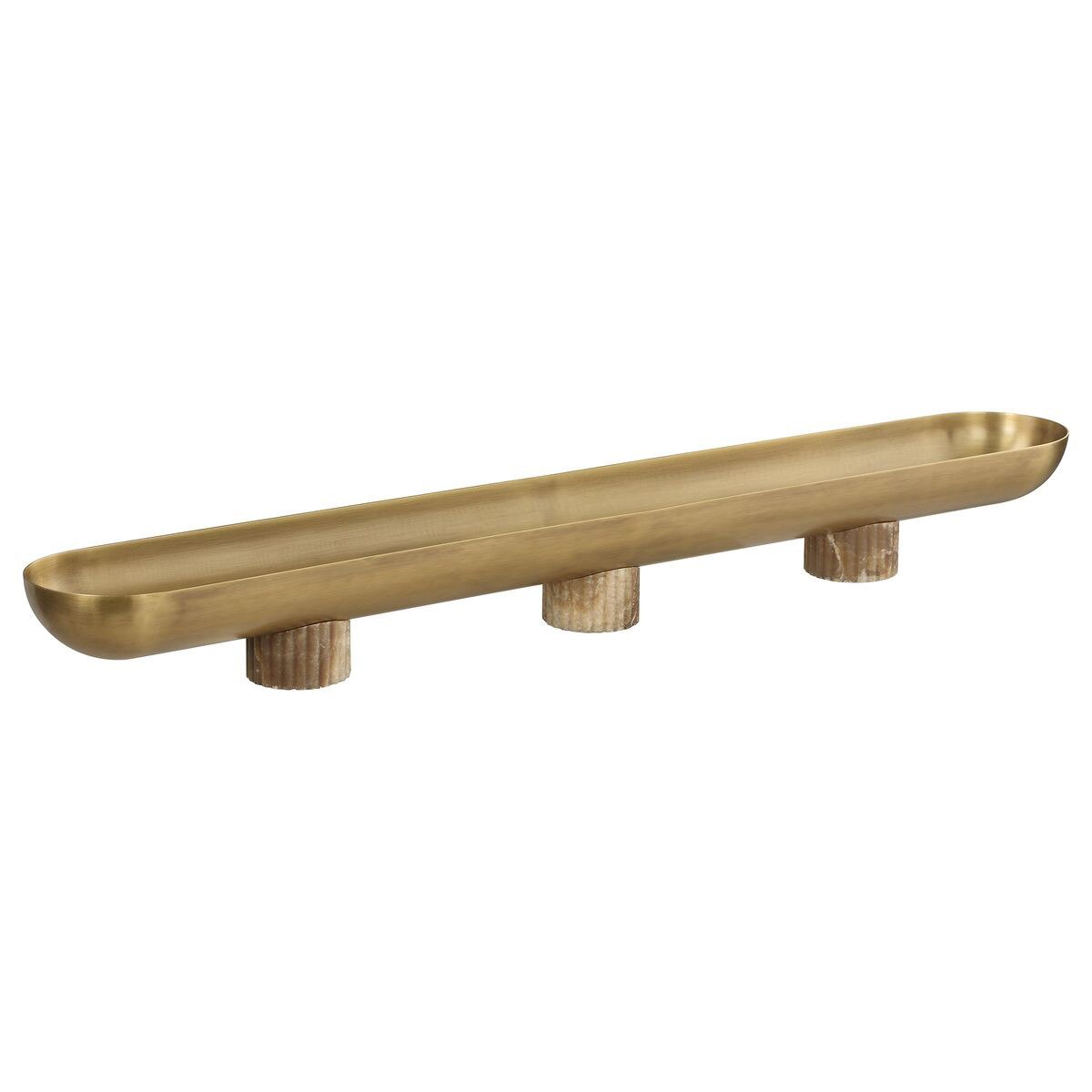 Trine Brass & Onyx Bowl on fluted plinths