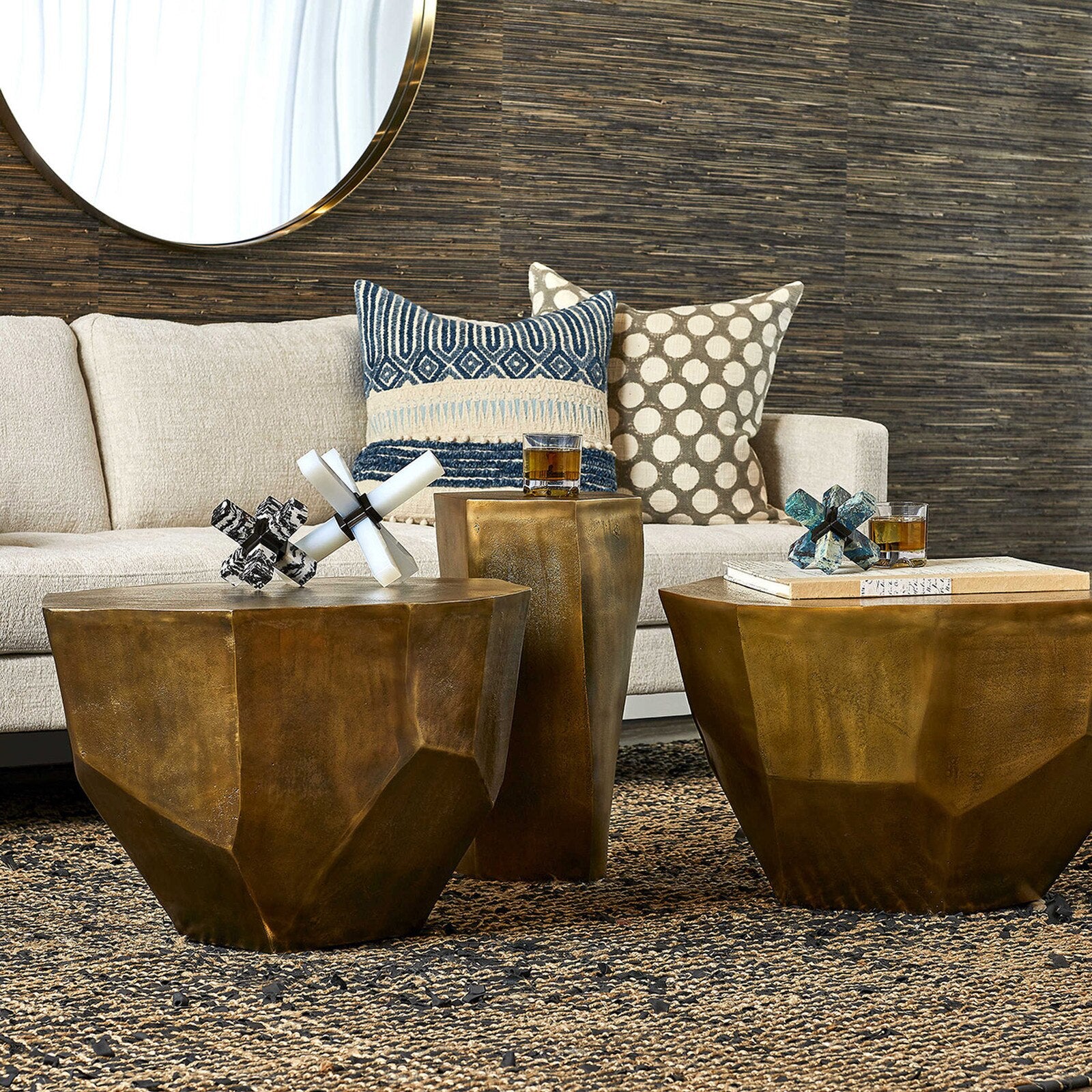 Uttermost 28" Cathenna Medium Coffee Table - Brass