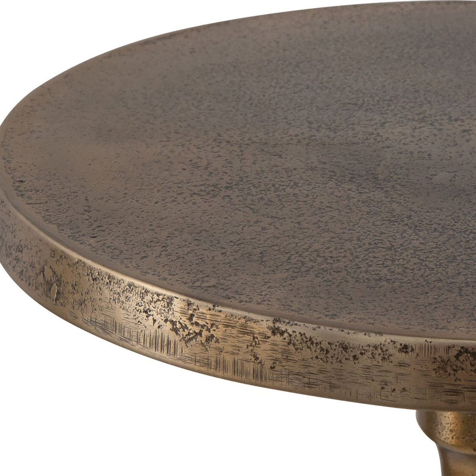 Uttermost 12" Cast Aluminum Drink Side Table - Antique Brass