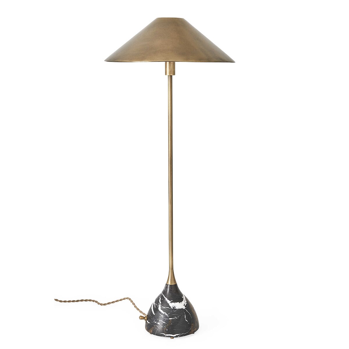 Umber Marble Buffet Lamp detail — mocha marble veining, by Rachel Blindauer