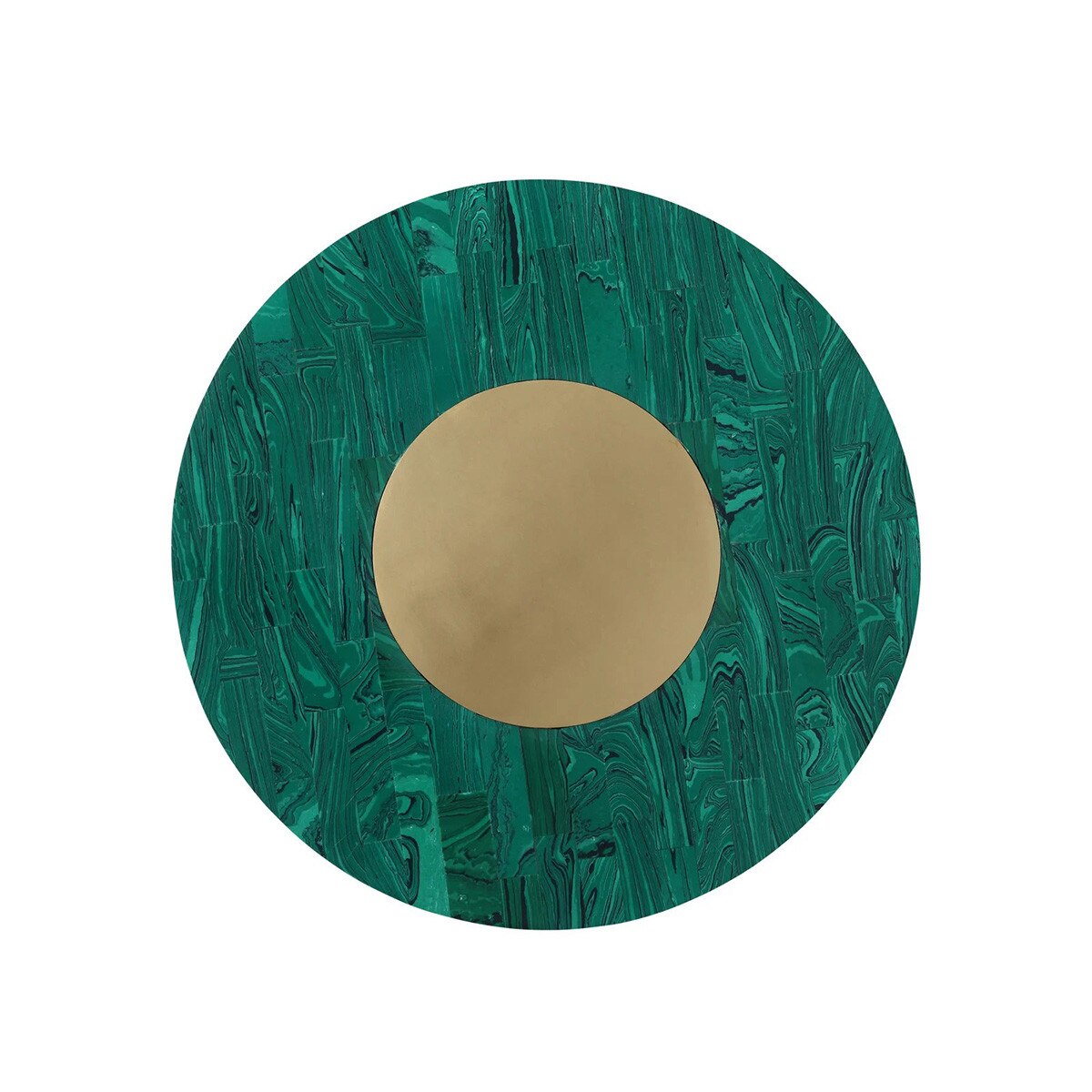 Verdant Malachite Box brass disc detail