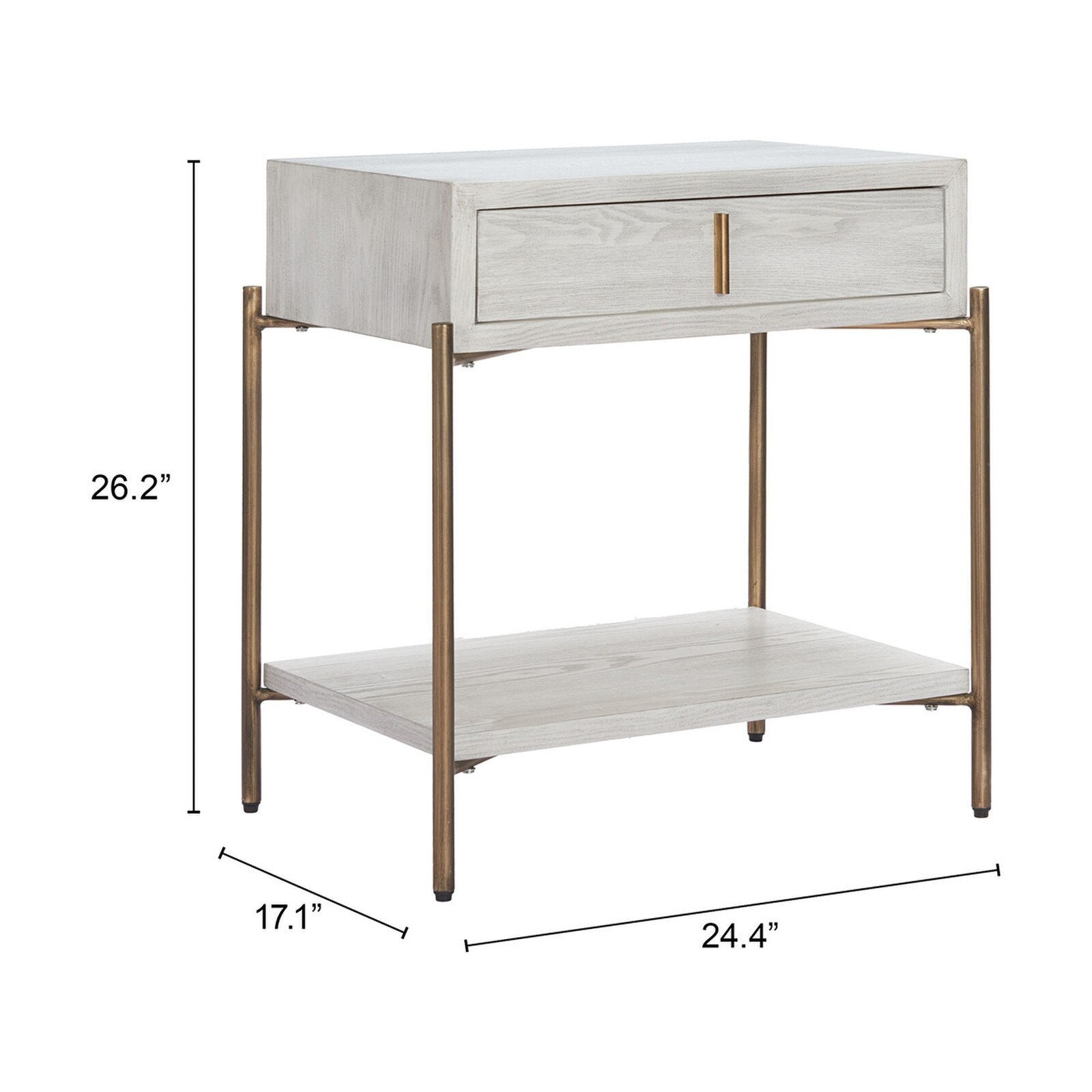 Zuo ZU-110547 Yoru Side Table - Oak White
