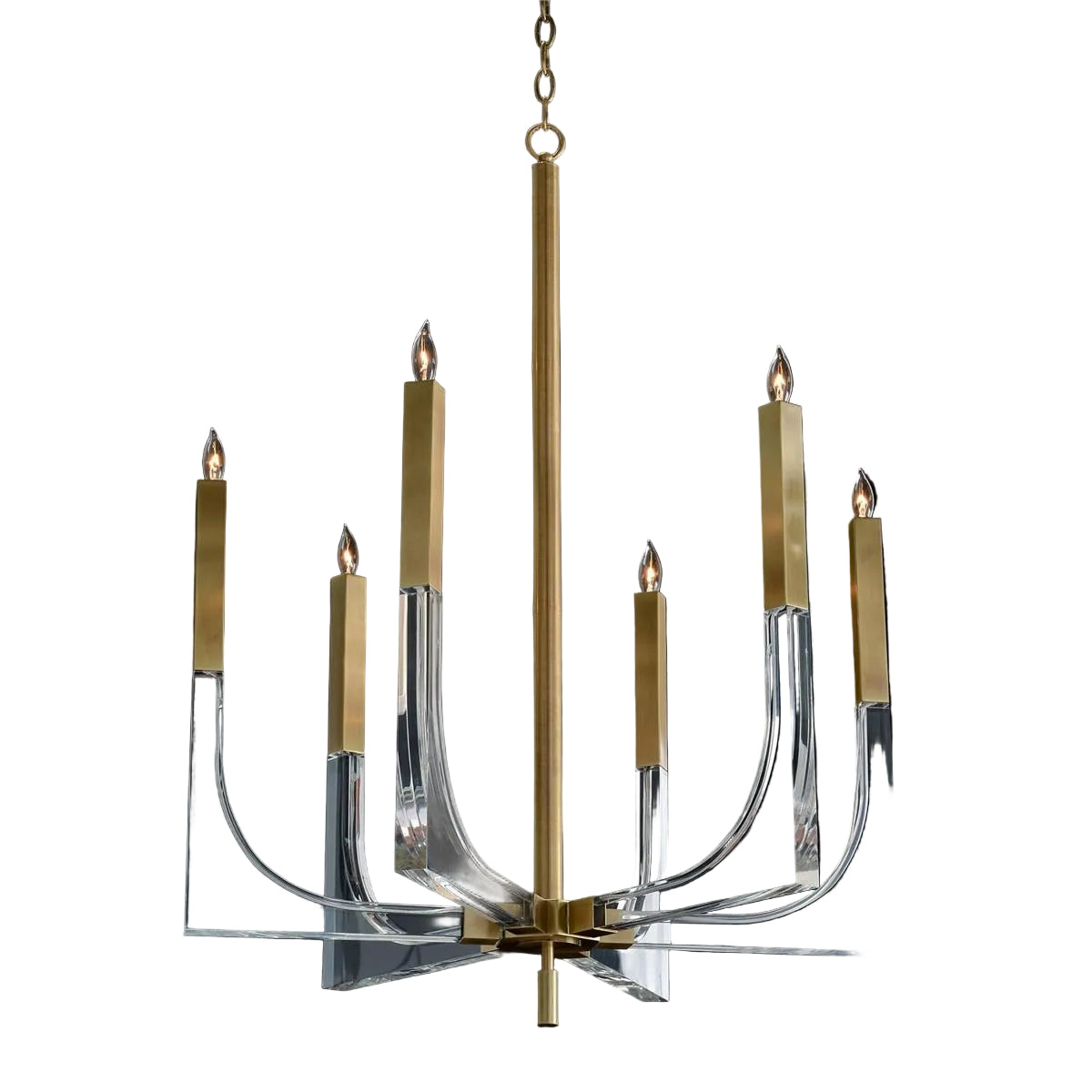 Sutton Acrylic & Brass Chandelier