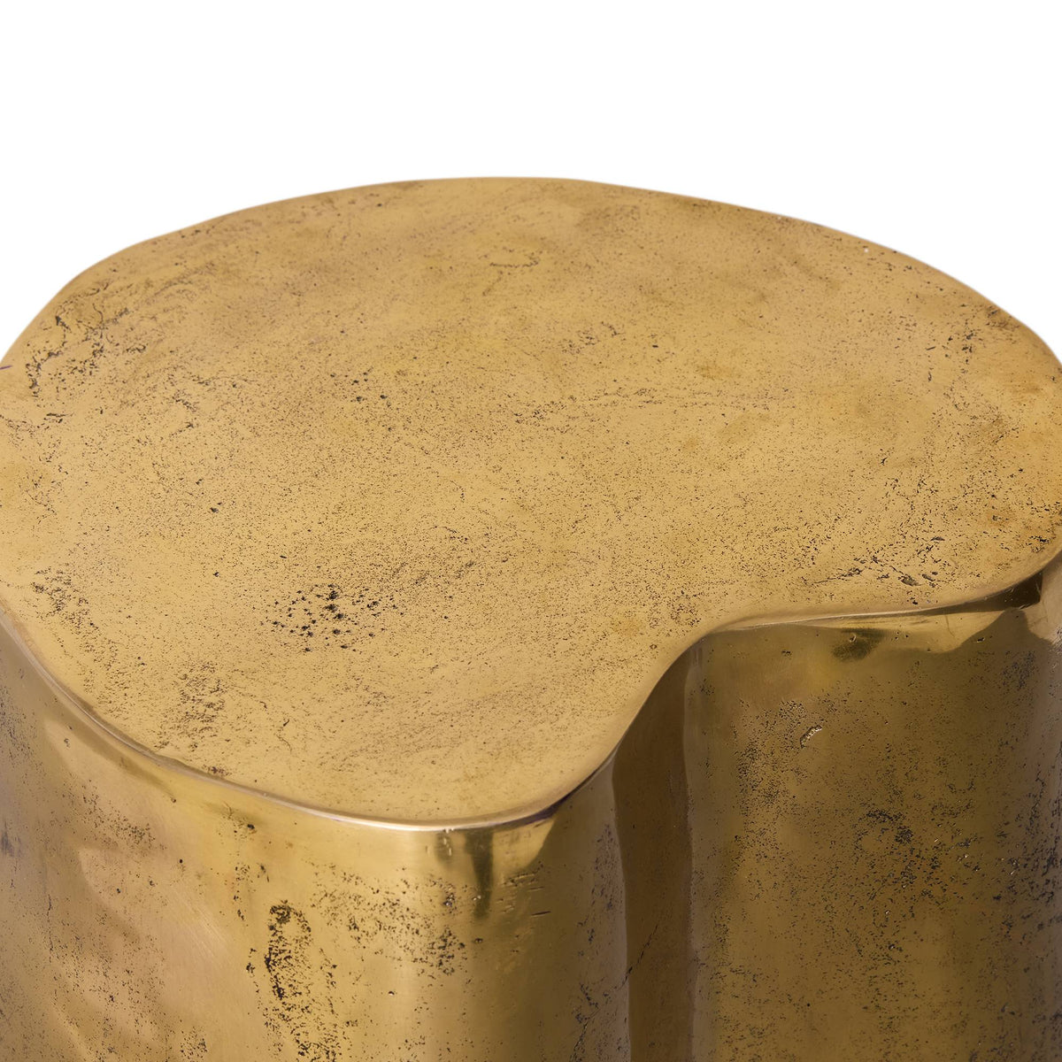 Alder cast brass tree stump accent table, additional view