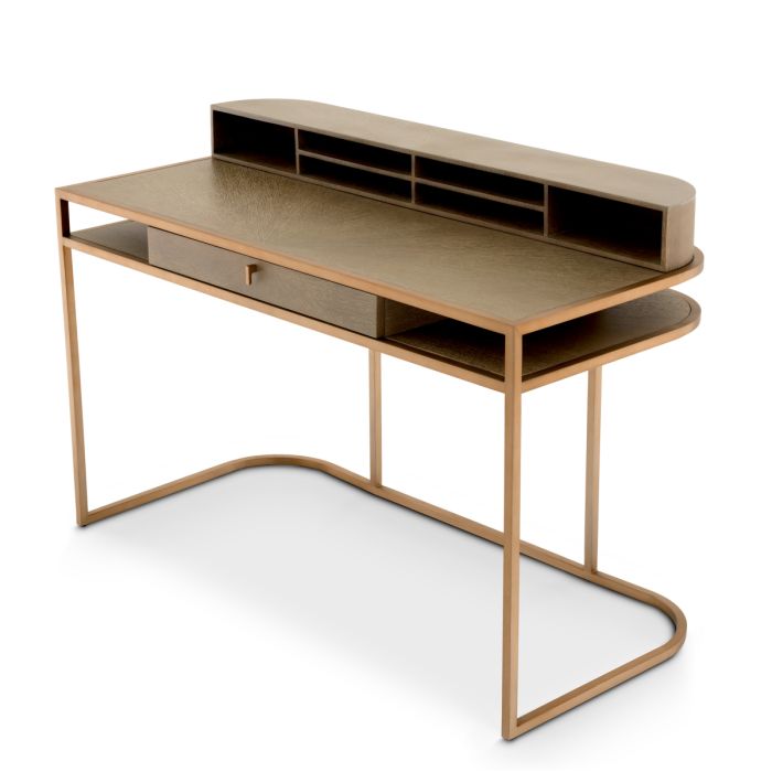 Alderley Washed Oak & Brass Writing Desk