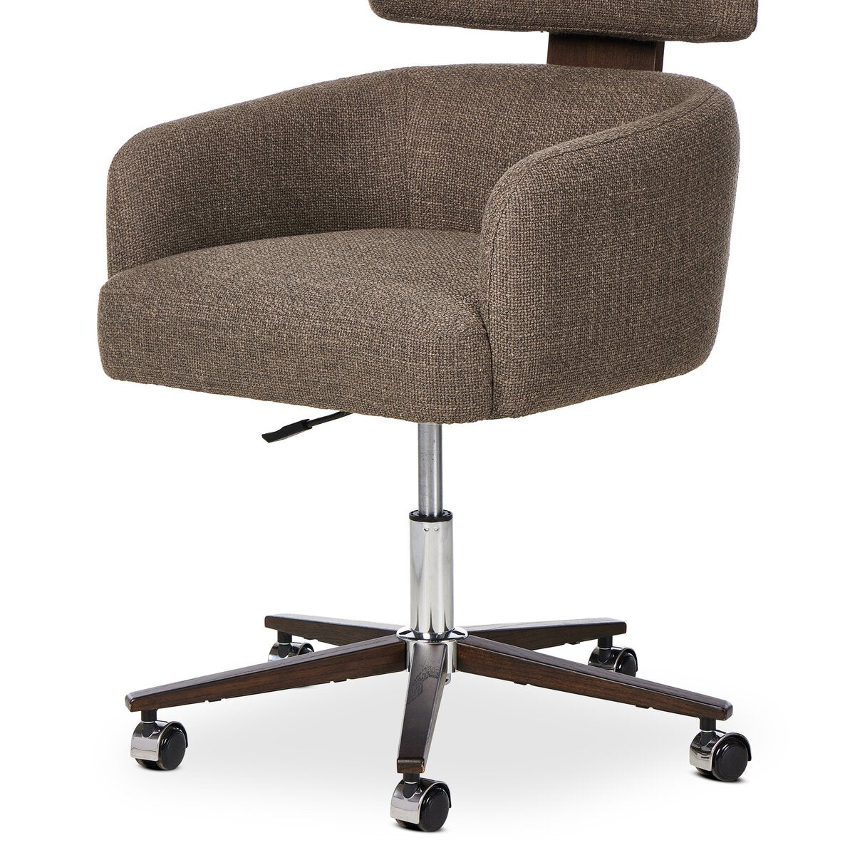 Arden Swivel Desk Chair dimensions — height and seat width specifications for luxury mink performance fabric office chair by Rachel Blindauer
