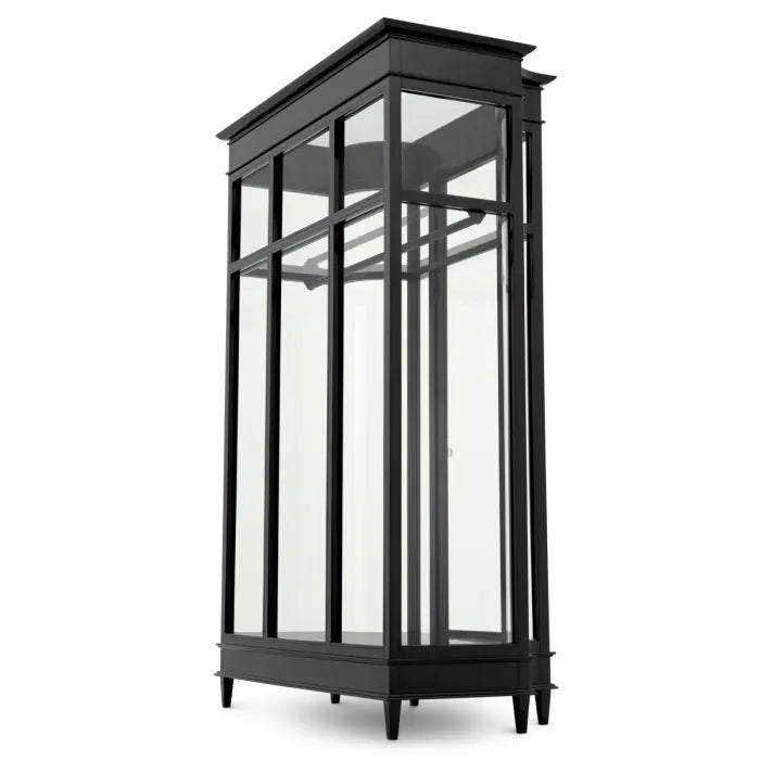 Ardmore Black Lacquer & Glass Display Cabinet - back view