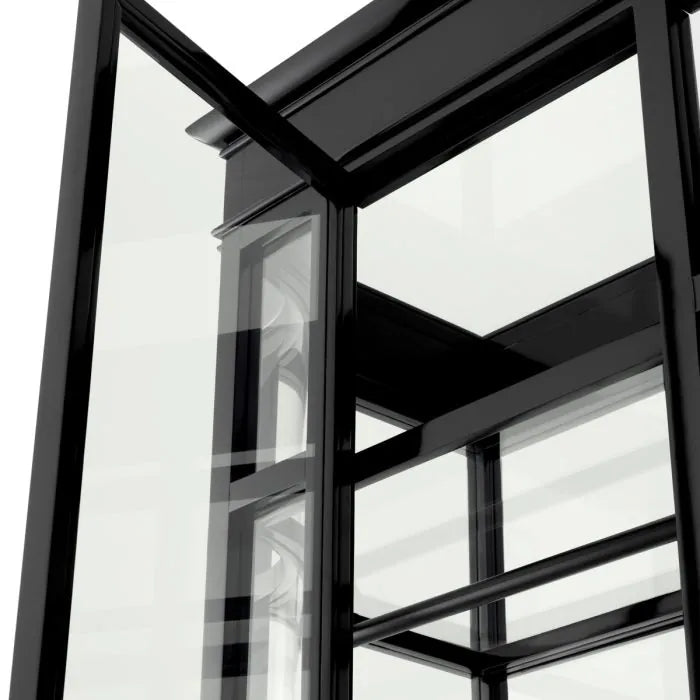 Ardmore Black Lacquer & Glass Display Cabinet - glass detail