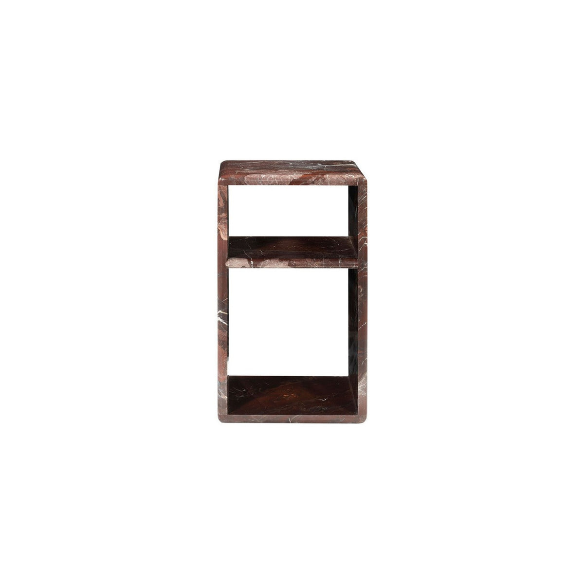 Beaumont Marble 2-Shelf Accent Table, Red — Rachel Blindauer