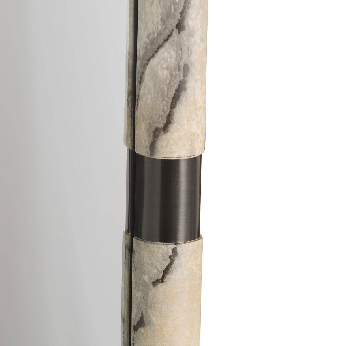 Bijou banded stone-look oval mirror, additional view