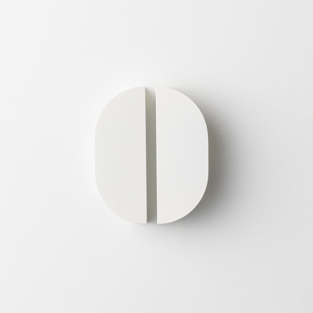 Bow Brass Cabinet Pull in White