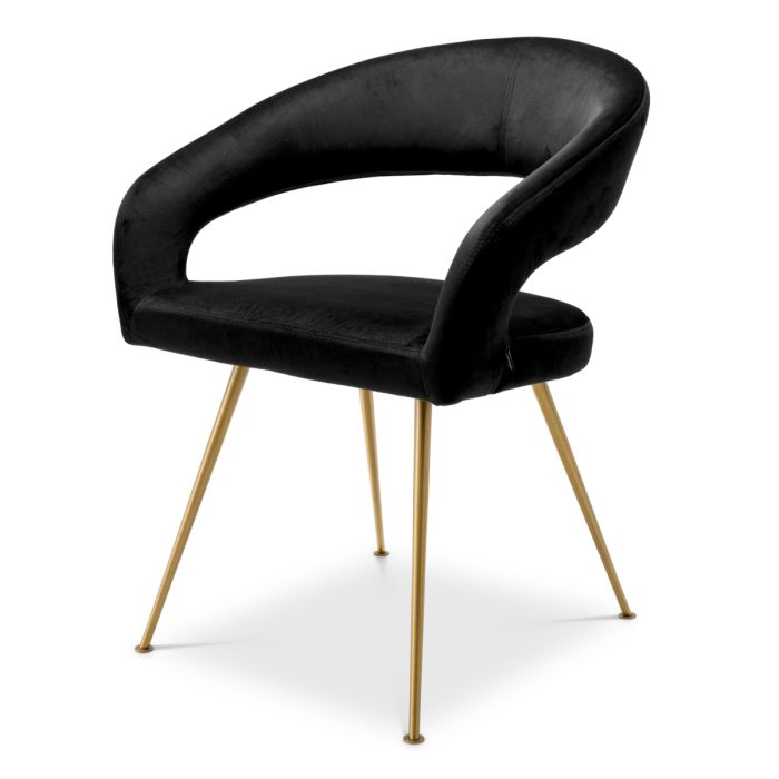 Marlowe Dining Chair in Black Velvet